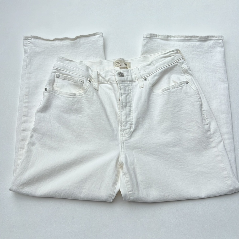 Madewell Jeans White The Perfect‎ Vintage Wide Leg Crop 30P cocktail brunch - Picture 6 of 13